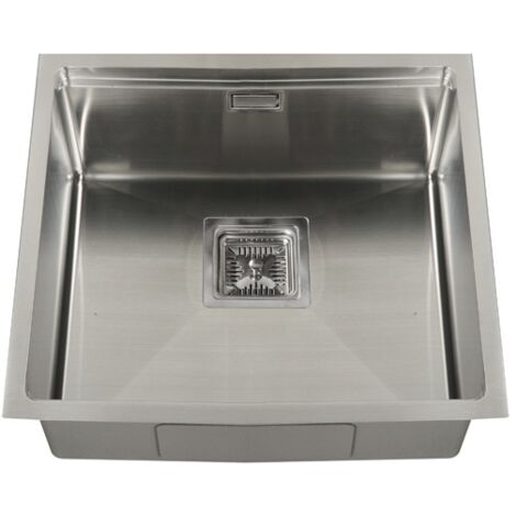 Fregadero de un seno en inox Kenia, 21,5 cm(alto) 44 cm(ancho) 44 cm(largo)