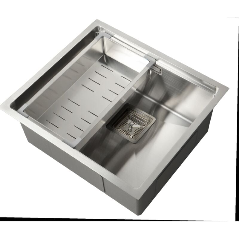 

Fregadero de un seno en inox Laos 21,5 cm(alto) 49 cm(ancho) 44 cm(largo) Opción con bandeja