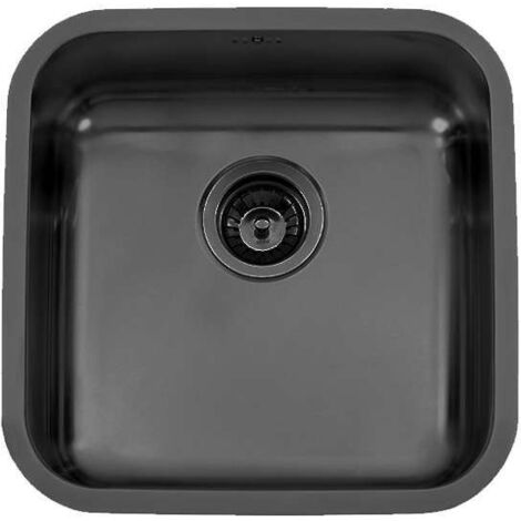Fregadero de un seno en inox negro Mónaco 20 cm(alto) 50 cm(ancho) 45 cm(largo)