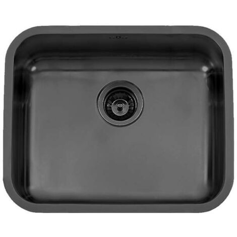 Fregadero de un seno en inox negro Nauru, 20 cm(alto)55 cm(ancho)45 cm(largo)