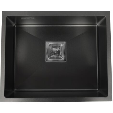Fregadero de un seno en negro  Irlanda, 54 cm(ancho) 44 cm(largo)
