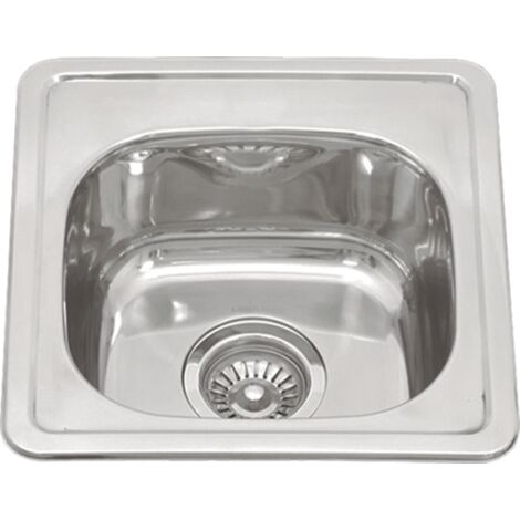 Fregadero de un seno sin orificio en inox Turquía 16 cm(alto)38 cm(ancho)38 cm(largo)