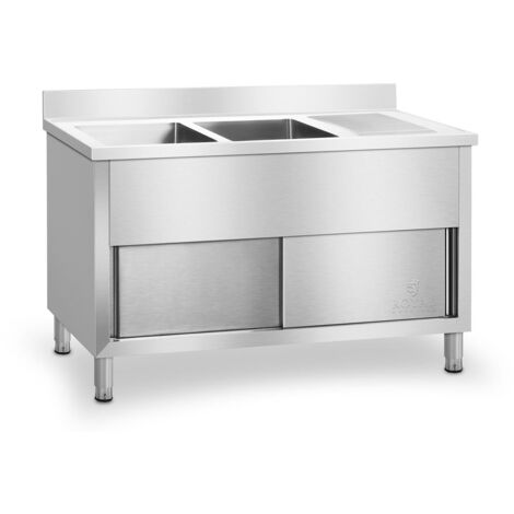 Fregadero doble acero inoxidable 140 cm profesional 140005012