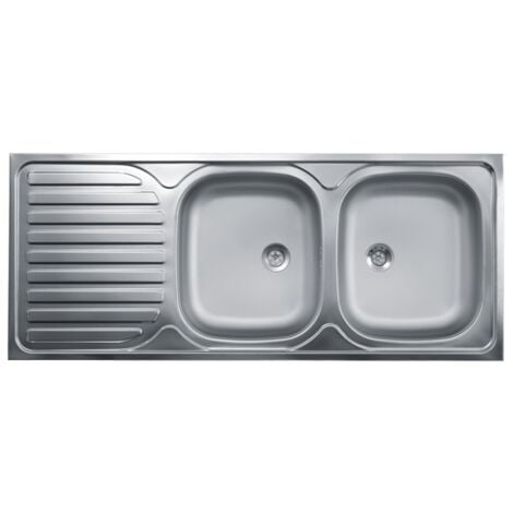 ARGONAUTA Fregadero dos senos con escurridor izquierdo 50x120 cm acero