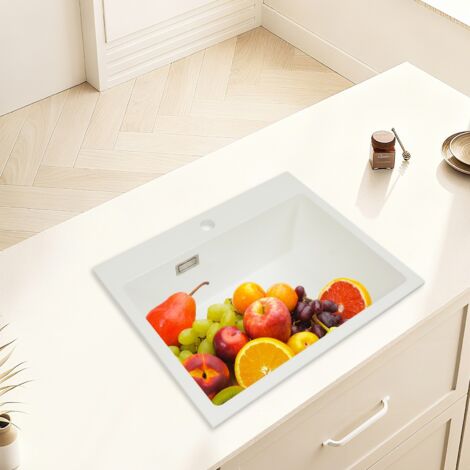 Fregadero empotrado de acero inoxidable, fregadero, fregadero de cocina, fregadero 554522.86 cm blanco