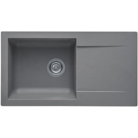 Fregadero empotrado EINNA de STRADOUR, en SMC Gris Cemento - 16, 1 cubeta, dim. 78  43,5 cm, vaciado manual