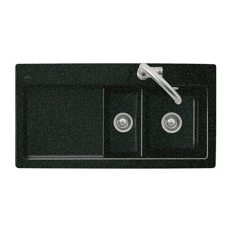 

Villeroy&boch - Fregadero empotrado SUBWAY 60 XR FLAT 965 x 475 mm, lavabo a la derecha accionamiento excéntrico crema