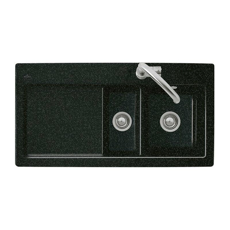 

Villeroy&boch - Fregadero empotrado SUBWAY 60 XR FLAT 965 x 475 mm, lavabo a la izquierda accionamiento excéntrico ébano