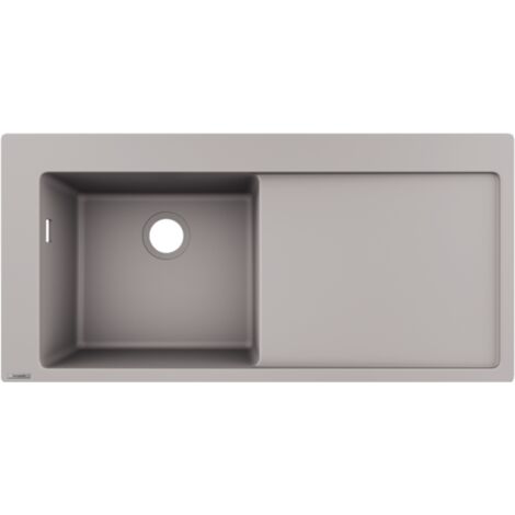 Fregadero encastrable 1 seno HANSGROHE S51 450 escurridor derecho sin desagüe hormigón gris