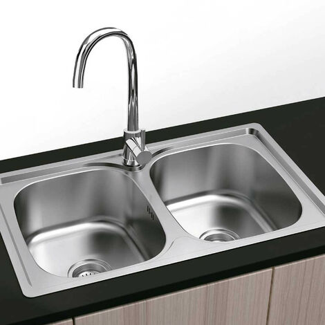 Fregadero seno con escurridor de acero inox rectangular RODI Okio