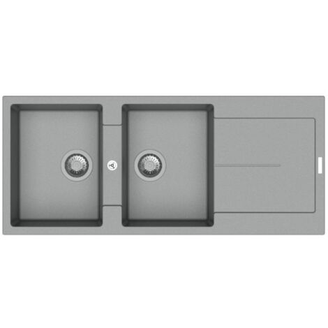Fregadero Enigma D200 2 senos y escurridor cromado
