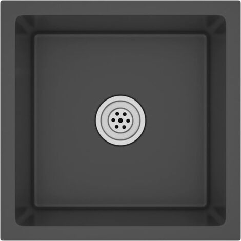 vidaXL Fregadero de Cocina Lavabo Acero Inoxidable Negro/Plateado Multitalla