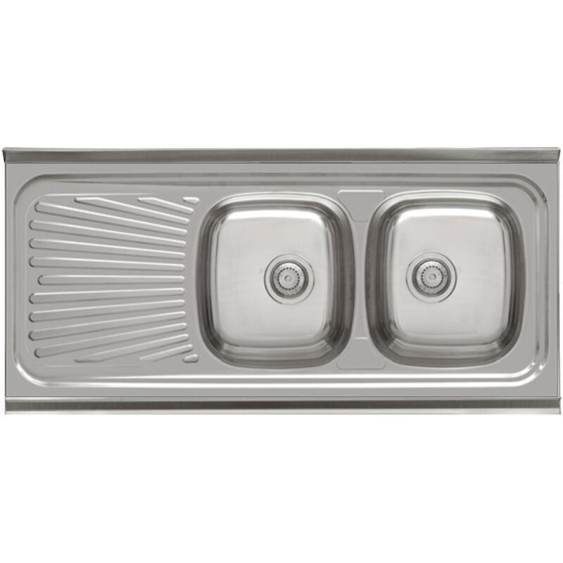 

Fregadero para mueble con escurridor Madagascar 120 cm(ancho)50 cm(largo) Opción Sin orificio para grifo con escurridor a la izqd.