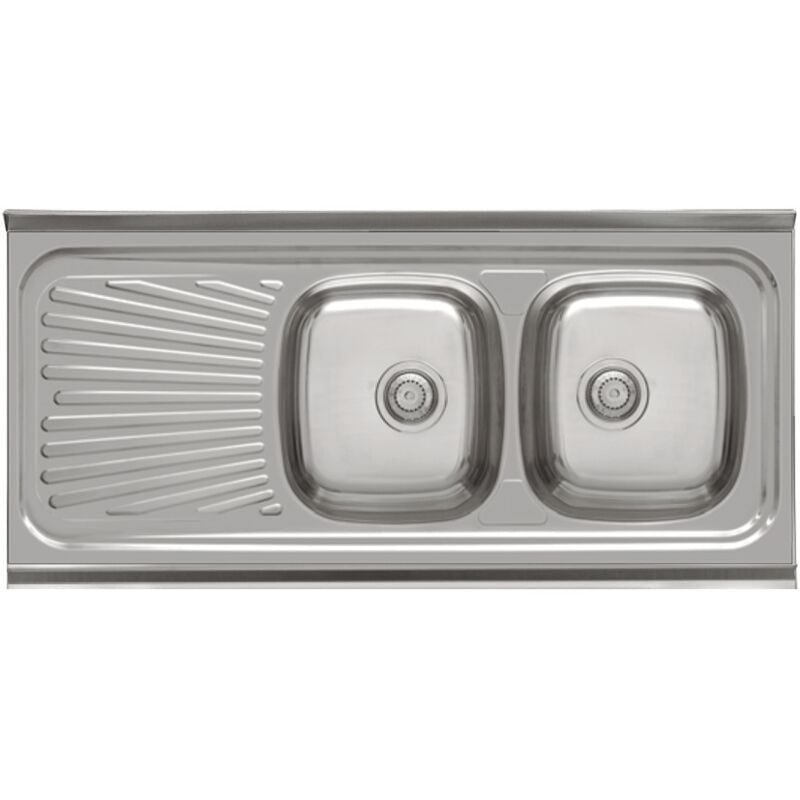 

Fregadero para mueble con escurridor Madagascar 120 cm(ancho)50 cm(largo) Opción Sin orificio para grifo con escurridor a la der.