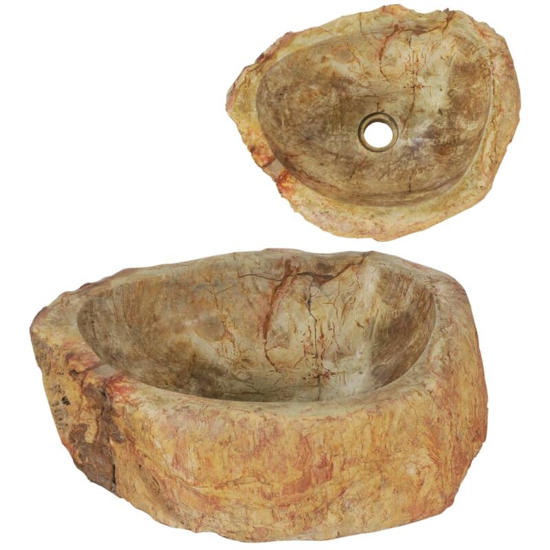 

Fregadero piedra fósil color crema 45x35x15 cm - Crema - Vidaxl