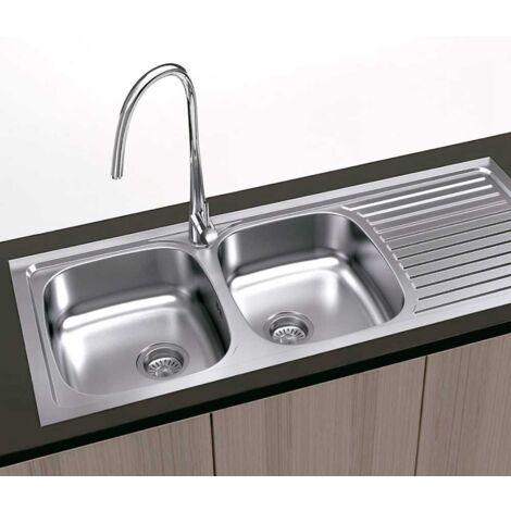 Fregadero Praga Encastrar 120 x 50 - 2 Senos - Acero Inox