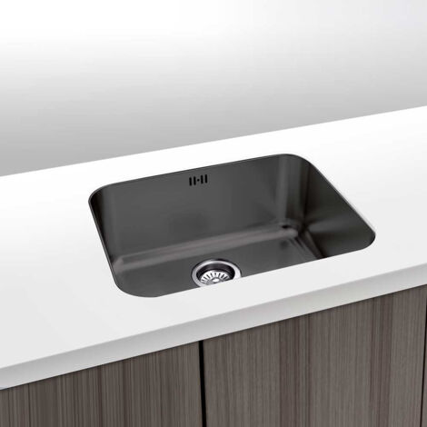 Fregadero Roma Acero Inox Negro Bajo/Sobre Encimera - 20 Cm Profundidad  Gresinex  Tamaño: 40x40
