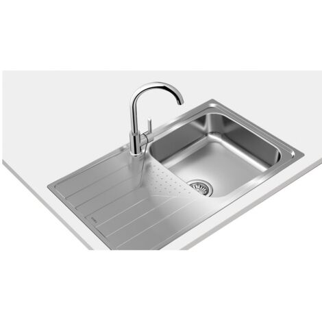 Fregadero Sobre-encimera Acero inoxidable Rectangular 1 Senos TEK