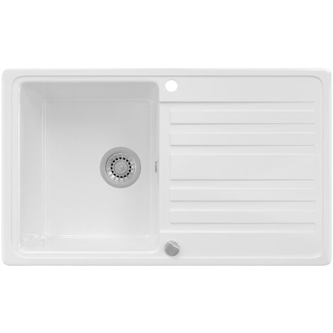 Fregadero Valencia, Blanco, 76.5 x 46 cm con tendedero, Bergström