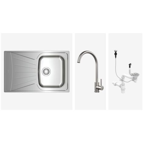 Fregadero y Grifo (Pack) Rectangular Acero inoxidable 1 senos TEK