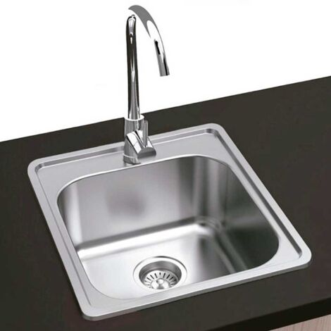 Fregadero Zurich Cuadrado Encastrar 38 x 38 1 Seno - Acero INOX