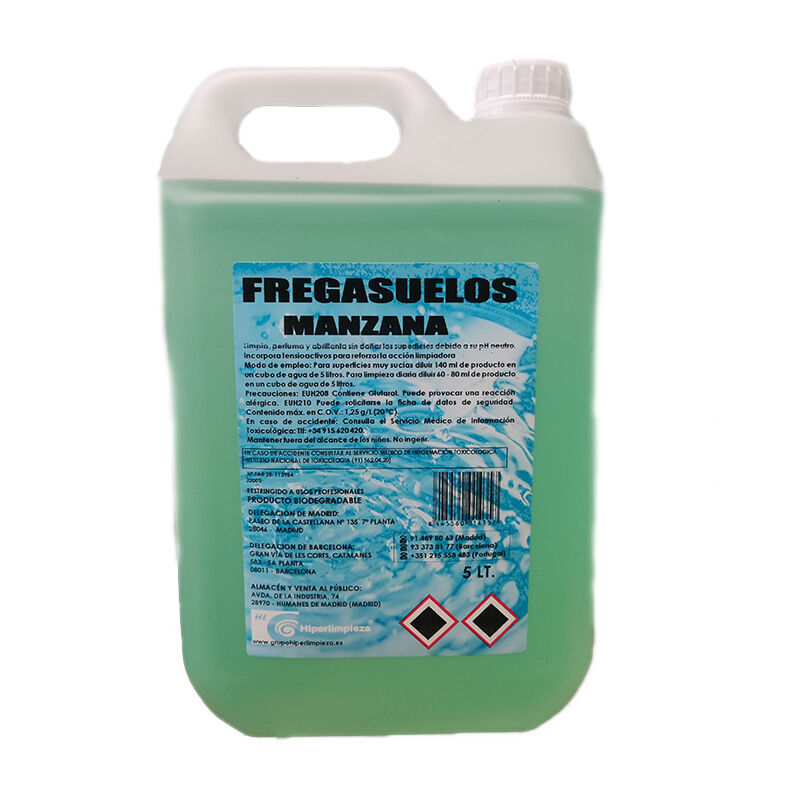 

Hiperlimpieza - Fregasuelos aroma manzana 5L