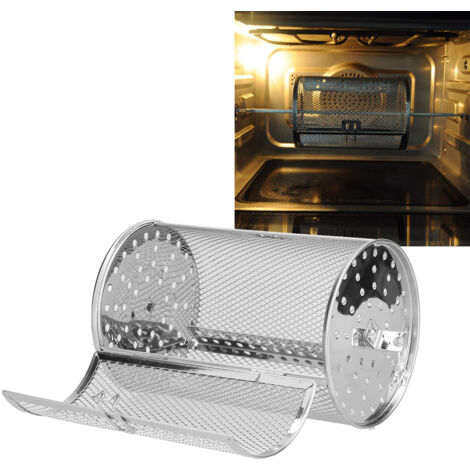[Freidora] [Cesta para asar giratoria de 360°] [Utensilio para hornear] [Asador giratorio extraíble, diseño resistente a la deformación y al óxido, esterilización uniforme, acero inoxidable, tamaño 12