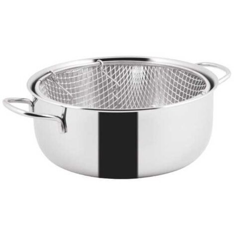 Freidora de acero inoxidable con cesta de 24 cm Metalsomma