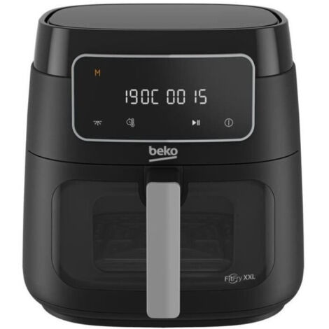 Freidora de aire caliente independiente Beko FRL3374B de 7,6 l y 1900 W, color negro