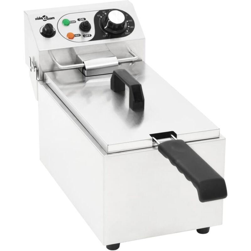 

Freidora eléctrica de acero inoxidable 6 L 2000 W - Plateado - Vidaxl
