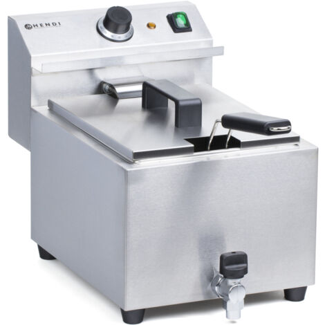 Freidora Masterpro de 230 V, 3,5 kW y 8 L con grifo - Hendi 209202