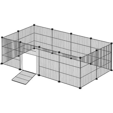 Laufstall Laufgitter 142x72x36cm Welpenlaufstall Schwarz Kleintiergehege 35x35cm per Stück Freilaufgehege DIY Erweiterbar 12Pcs NAIZY