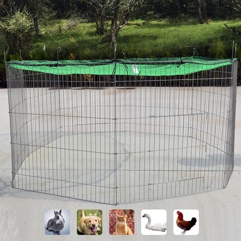 Freigehege Tiergehege Freilauf 204 cm Stahl Schutznetz in Grün Welpen Hasenstall Kaninchenkäfig Hamster Gänse Freilauf Hühner Laufstall