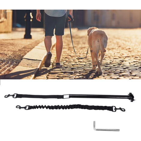 Freihändiges Fahrradzubehör für Hunde – Strapazierfähige schwarze Doppelzugleine mit Inbusschlüssel für Bewegung und Training