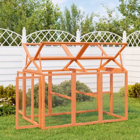 Freilaufgehege Braun 141x94x104 cm Massivholz Kiefer vidaXL872094