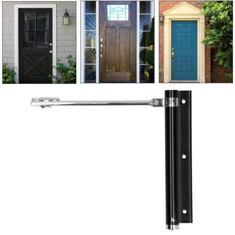 Frein de Porte Automatique Silencieux en Acier Inoxydable, Adoucissement Progressif, pour Portes Légères Résidentielles et Commerciales, 180x165mm, 345g, 5 Vis et Clé Hexagonale Incluses