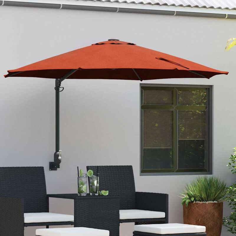 Gartenparasol Rot, Schwarz 248 X 248 X 148 Cm Polyester, Stahl Vidaxl