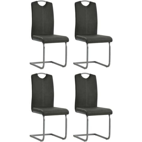 Freischwinger 4 Stk. Grau Kunstleder vidaXL