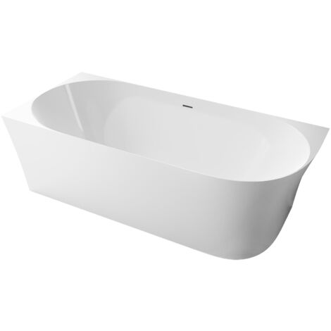 Freistehende Badewanne Bernstein NOVA SLIM LINE Acryl Weiß Einbau Links 170x78cm