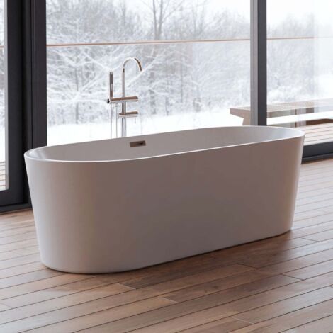 Freistehende Badewanne  Jade 170 weiß  170 x80 x58 cm, by SPALINA