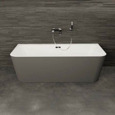 Freistehende Badewanne  Mint 180 grau  180 x81 x57 cm, by SPALINA