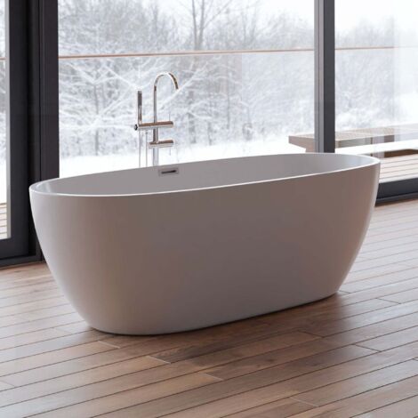 Freistehende Badewanne  Samba 170 weiß  170 x79 x58 cm, by SPALINA
