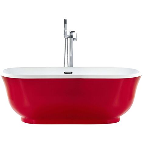 Freistehende Badewanne TESORO 170 x 77 cm Rot