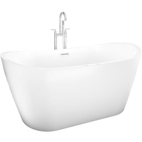freistehende Badewanne Wanne F23 180cm Whirlpool Luft & Wasser mit Armatur AF03