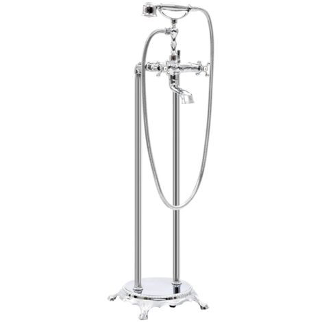 Freistehende Badewannenarmatur Edelstahl 99,5 cm Silbern