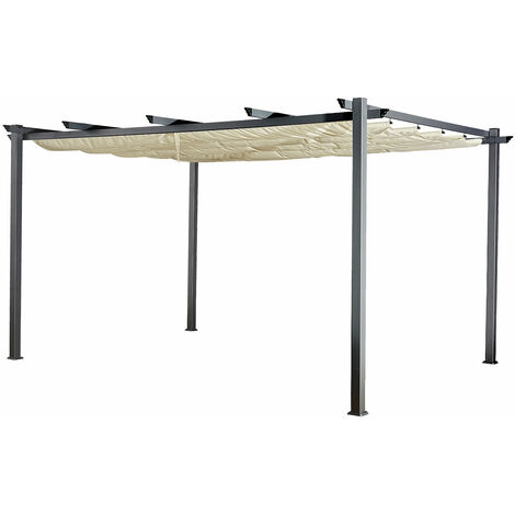Freistehende Pergola 3 × 4m CASSIS beige - Aluminiumstruktur