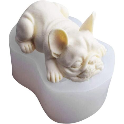 French Bulldog Mold Sleeping Dog Silicone Mold 3D Dog Shaped Silicone Mold Chocolate Pudding Fondant Mousse for Candles,Soap,Chocolate,Cake,Fondant,Cake Decorating