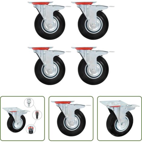 Freno doppio -  Ruote Girevoli con Doppio Freno 4 pz 125 mm