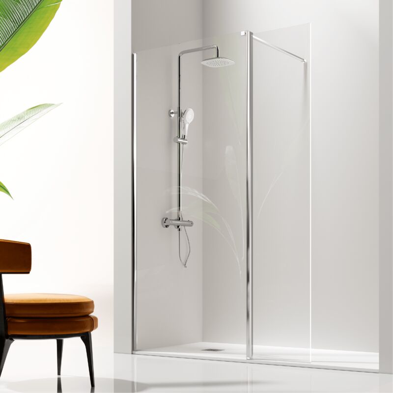 

Kassandra - Panel fijo de ducha + Puerta Abatible GIRO SIN DECORADO 125 cm