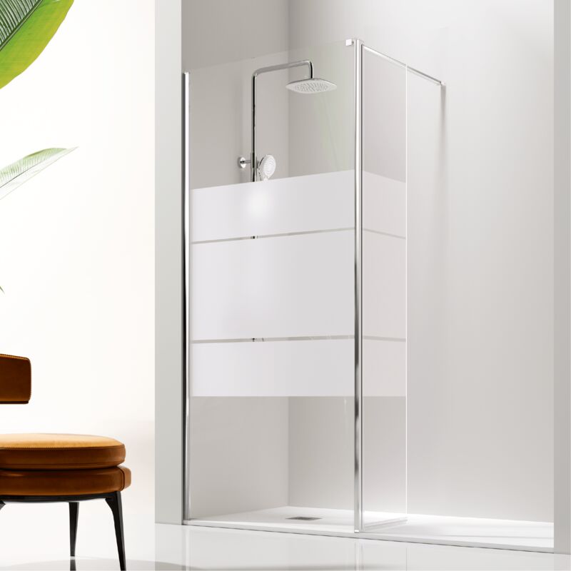 

Kassandra - Panel fijo de ducha + Puerta Abatible GIRO DECORADO 125 cm